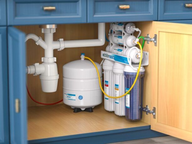 Water Softener : Installation done by plumbers under the sink
