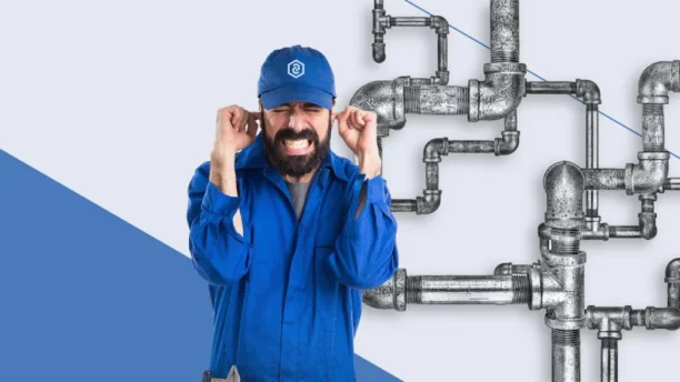 Old Plumbing pipes with visible corrosion and leaks in a residential home